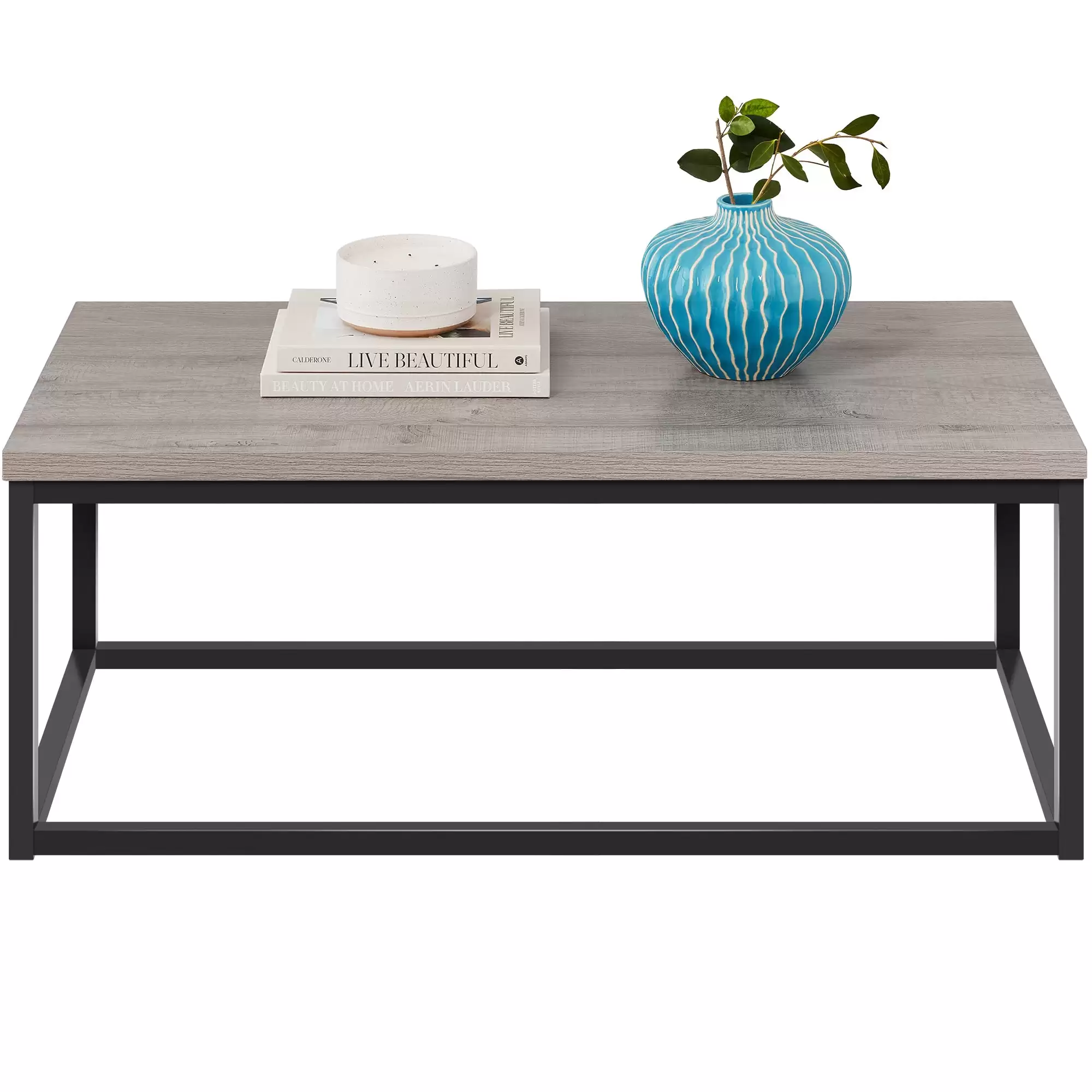 Pay Only $63.99 For 44in Modern Industrial Rectangular Wood Grain Coffee Table W/ Metal Frame With This Discount Coupon At Bestchoiceproducts