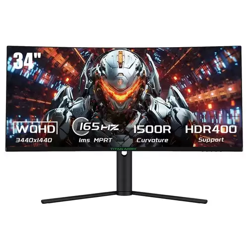 Order In Just $249.99 Titan Army C34chr Gaming Monitor, 34-inch 1500r 3440x1440 Wqhd Curved Screen, 165hz Refresh Rate, 1ms Mprt, Adaptive Sync, 99% Srgb, Support Pip & Pbp Display, E-sports Backlight, Tilt Adjustment Wall Mount, Low Blue Light With This Coupon At Geekbuying