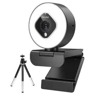 Order In Just €48.99 Spedal Af962 Webcam Hd1080p With Ring Light And Zoom Lens, 3 Level Adjustable Brightness, With Tripod And Microphones With This Discount Coupon At Geekbuying
