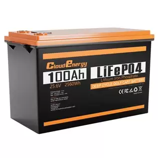 Order In Just €479.00 Cloudenergy 24v 100ah Lifepo4 Battery Pack, 2560wh Energy, 6000+ Cycles, Built-in 100a Bms, Support In Series/parallel, Perfect For Replacing Most Of Backup Power, Rv, Boats, Solar, Trolling Motor, Off-grid With This Discount Coupon At Geekbuying