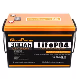 Order In Just €729.00 Cloudenergy 12v 300ah Lifepo4 Battery Pack Backup Power, 3840wh Energy, 6000+ Cycles, Built-in 200a Bms, Support In Series/parallel, Perfect For Replacing Most Of Backup Power, Rv, Boats, Solar, Trolling Motor, Off-grid With This Discount Coupon At Geek