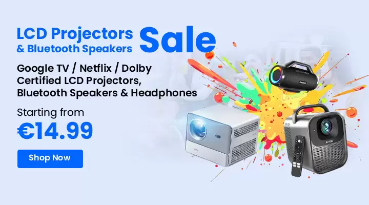 Avail €25 off on order of € 300 on Lcd Projector, Bluetooth Speakers & Headphones With This Discount Coupon At Geekbuying