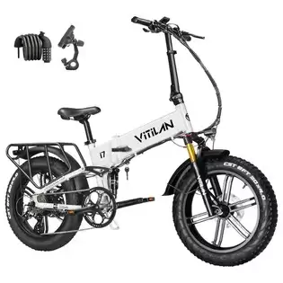 Pay Only €1449.00 For Vitilan I7 Pro 2.0 Foldable Electric Bike, 20*4.0-inch Fat Tire 750w Bafang Motor 48v 20ah Removable Battery 28mph Max Speed 70miles Max Range Shimano 8 Speed Gear Air Suspension Front Fork Hydraulic Disc Brake Lcd Display - White With This Coupon Code