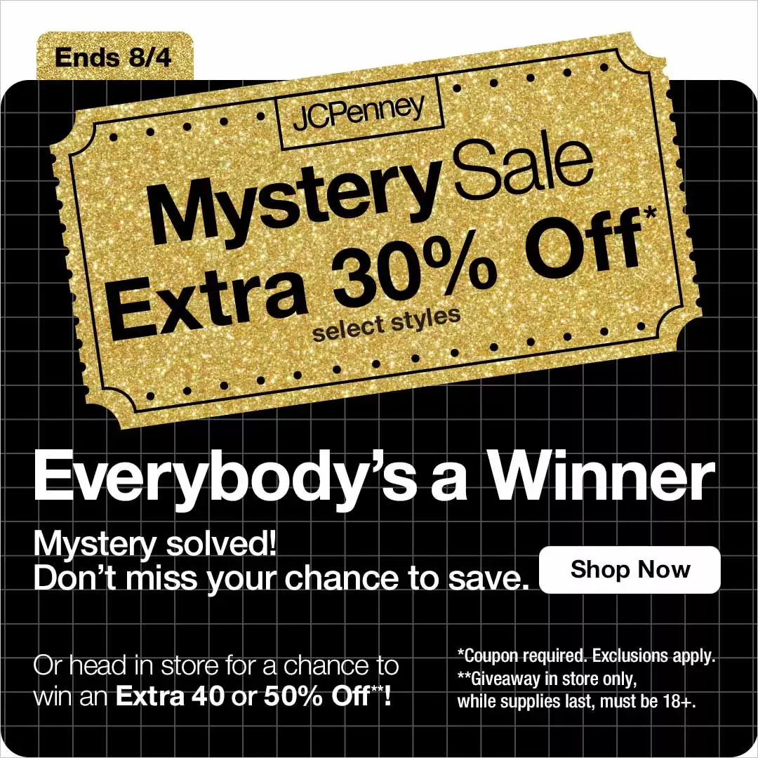 Mystery Sale Jcpenney Deal Coupon Get 30% Off