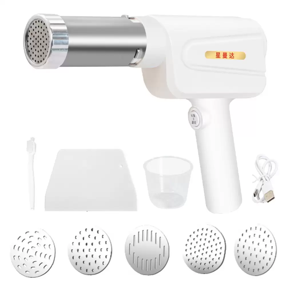 Get Extra 39% Discount On Automatic Pasta Maker Machine Handheld Electric Noodle Maker 5-In-1 Cordless Portable Spaghetti Noodles Maker With Safety Protection Dough Cutter Measuring Cup And Cleaning Brush At Tomtop