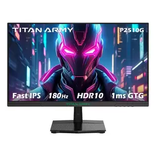 Order In Just $94.99 Titan Army P2510g Gaming Monitor, 24.5'' 1920*1080 Fast Ips Screen, 180hz Refresh Rate, Hdr10, 99% Srgb, 1ms Gtg, Adaptive Sync, Dynamic Od, Game Assist, 8 Scene Modes, Hardware Low Blue Light, Adjustable Tilt, Vesa Mount, 1*hdmi2.0 1*dp1.4 1* Audio With