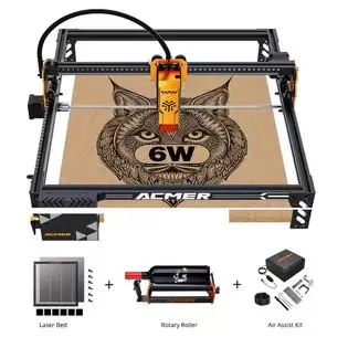 Pay Only $318.76 For Acmer P1 S Pro 6w Laser Engraver + Laser Bed + Rotary Roller + Air Assist Kit With This Coupon Code At Geekbuying