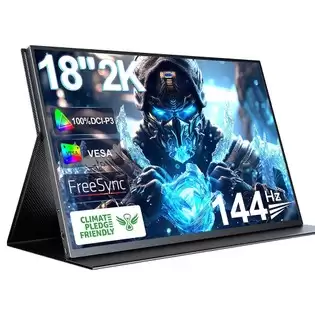 Pay Only $283.96 For Uperfect K118 18'' Portable Gaming Monitor, 144hz Refresh Rate, 2560x1600 Ips Screen, 1000:1 Contrast Ratio, Freesync, Hdr, 100% Dci-p3, Built-in Speaker, 9ms Response Time, Low Blue Light, Vesa Mountable, 1*mini Hdmi,1*type-c, 1*audio Jack - Eu Plug Wit