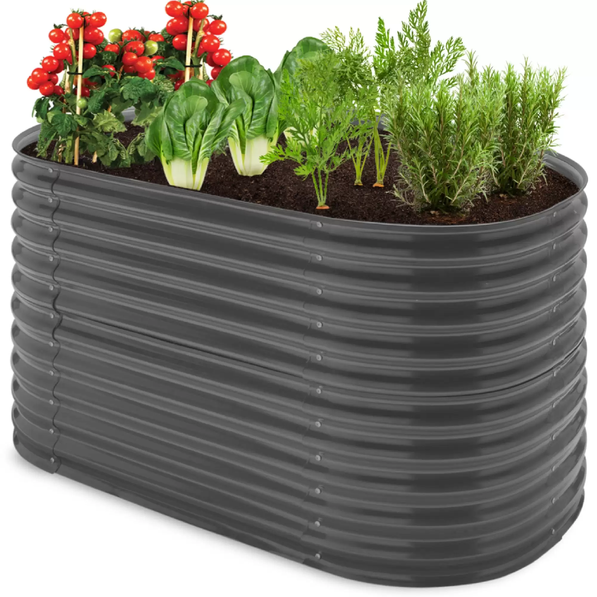 Pay $99.99 Raised Oval Garden Bed, Customizable Elevated Outdoor Metal Planter At Bestchoiceproducts