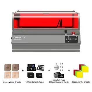 Pay Only $1,168.99 For Creality Falcon2 Pro 40w Laser + 24pcs Mecpow Mahogany/walnut Sheets + 120pcs Mecpow Scratch Paper Art Set + 300pcs Business Cards + 6pcs 25mm Pet Tags + 20pcs As02 Acrylic Sheets (200*200*3mm / 8*8*1/8 Inch) With This Coupon Code At Geekbuying