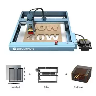 Order In Just $948.41 Sculpfun Sf-a9 40w Laser Cutter + Rotary Roller + Laser Bed + Fireproof Enclosure With This Discount Coupon At Geekbuying