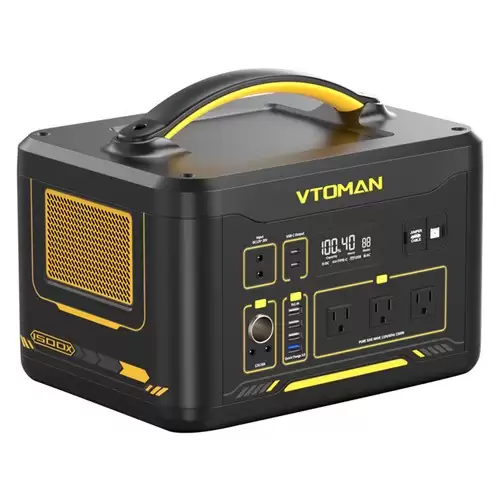 Pay Only $579 For Vtoman Jump 1500x Portable Power Station, 828wh Lifepo4 Solar Generator, 1500w Ac Output, Expandable To 2376wh, 12v Jump Starter, Led Flashlight, 12 Ports With This Coupon At Geekbuying