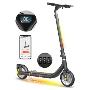 Pay Only $374.22 For Atomi Alpha Folding Electric Scooter 9 Inch Tires 350w Motor (peak 650w) 36v 10ah Battery For 25 Miles Range 25km/h Max Speed 120kg Max Load Support App Control Built-in Combination Lock - Black With This Coupon Code At Geekbuying