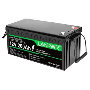 Order In Just €479.00 Lanpwr 12v 200ah Lifepo4 Lithium Battery Pack Backup Power, 2560wh Energy, 4000+ Deep Cycles, Built-in 100a Bms, 46.29lb Light Weight, Support In Series/parallel, Perfect For Replacing Most Of Backup Power, Rv, Boats, Solar, Trolling Motor, Off-grid Wit