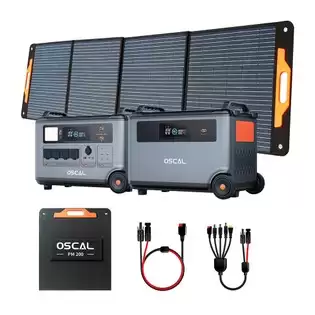 Order In Just €3037.00 Blackview Oscal Powermax 3600 Rugged Power Station + Bp3600 3600wh Extra Battery Pack + Pm200 200w Solar Panel, 3600wh To 57600wh Lifepo4 Battery, 14 Outlets, 5 Led Light Modes, Morse Code Signal With This Discount Coupon At Geekbuying