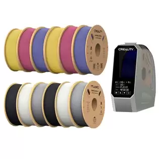 Pay Only $210.98 For 12kg Creality Hyper Pla Filaments + Creality Space Pi Filament Dryer - (2kg Golden + 2kg Blue + 2kg Strawberry Red + 2kg Black + 2kg White + 2kg Gray) With This Coupon Code At Geekbuying