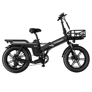 Order In Just €1249.00 Tesway X7 Electric Bike, 750w Motor, 48v 25ah Battery, 20*4.0-inch Tires, 45km/h Max Speed, 130km Range, Mechanical Disc Brakes, Hydraulic Rear Suspension, Lockable Fork Suspension, Shimano 7-speed - Black With This Discount Coupon At Geekbuying