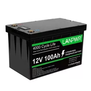 Pay Only €329.00 For Lanpwr 12v 100ah Lifepo4 Lithium Battery Pack Backup Power, 1280wh Energy, 4000+ Deep Cycles, Built-in 100a Bms, 24.25lb Light Weight, Support In Series/parallel, Perfect For Replacing Most Of Backup Power, Rv, Boats, Solar, Trolling Motor, Off-grid With