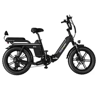 Pay Only €1279.00 For Tesway X5 Electric Bike, 750w Motor, 48v 25ah Battery, 20*4.0-inch Tires, 45km/h Max Speed, 130km Range, Mechanical Disc Brakes, Full Suspension, Shimano 7-speed - Black With This Coupon Code At Geekbuying