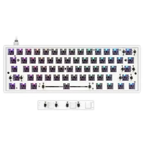 Pay Only $44.99 For Skyloong Gk61 Lite Keyboard Barebone 61 Keys 60% Gasket Rgb Hot-swappable Wired Mechanical Keyboard Diy Kit - White With This Coupon At Geekbuying