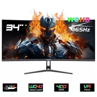 Pay Only $317.18 For Fyhxele Fy34wqhc 34-inch Gaming Monitor, 3440*1440 Wqhd 1500r Va Screen, 165hz Refresh Rate, 3000:1 Contrast Rate, Hdr 400, 1ms Response Time, Freesync & Adaptive Sync, Game Plus, 2*hdmi 2.0, 2*dp 1.4, 100*100mm Vesa Mounting With This Coupon Code At Gee