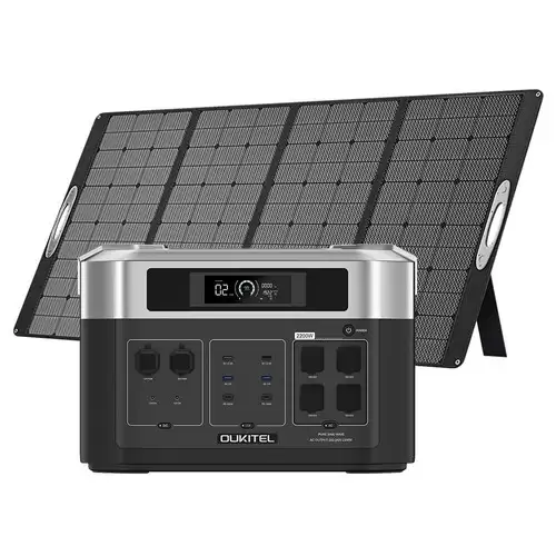 Pay Only €1529.00 For (free Gift Mc4 Cable For Micro-inverter) Oukitel Bp2000 Portable Power Station + Oukitel Pv400 Solar Panel, 2048wh/640000mah Lifepo4 Battery Solar Generator, 2200w Ac Output, 2000w Ups, 1800w Ac Charging, Expand Up To 7 Battery Packs, 15 Outputs With Th