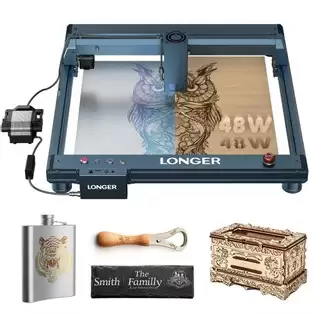 Pay Only $832.37 For Longer Laser B1 44w-48w Laser Engraver Cutter, 36000mm/min, Cut 40mm Basswood / 50mm Acrylic, Air-assist Kit, 8 Safety Protections, 450x440mm (17.72