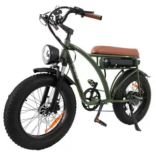 Pay Only $1,028.31 For Bezior Xf001 Plus Electric Mountain Bike 20*4.0 Inch Fat Tire 48v 1000w Motor 45km/h Max Speed 17.5ah Battery 100km Mileage 120kg Load Shimano 7-speed Gears Dual Hydraulic Disc Brake Retro Bike - Army Green With This Coupon Code At Geekbuying