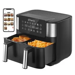 Pay Only €109.00 For Ultenic K20 Dual Basket Hot Air Fryer 2850w 8l Capacity Dual Independent Cooking Zone Touch Screen100 Online Recipes 6 Programmes Digital Display With 6 Presets Dishwasher-safe - Black With This Coupon Code At Geekbuying