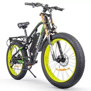 Order In Just €1249.00 Cysum M900 Electric Bike 26*4.0 Inch Fat Tire 48v 1000w Motor 40 Km/h Max Speed 17ah Removable Battery For 50-70 Range Aluminum Alloy Frame Shimano M390 9-speed Hydraulic Disc Brake - Black Green With This Discount Coupon At Geekbuying