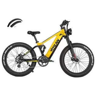 Order In Just €1899.00 Vitilan T7 Mountain Electric Bike, 26*4.0-inch Cst Fat Tires 750w Bafang Motor 48v 20ah Battery 45 K/h Max Speed 100-120 Km Range Backlit Lcd Display Front & Rear Hydraulic Disc Brakes Shimano 8-speed - Yellow With This Discount Coupon At Geekbuying
