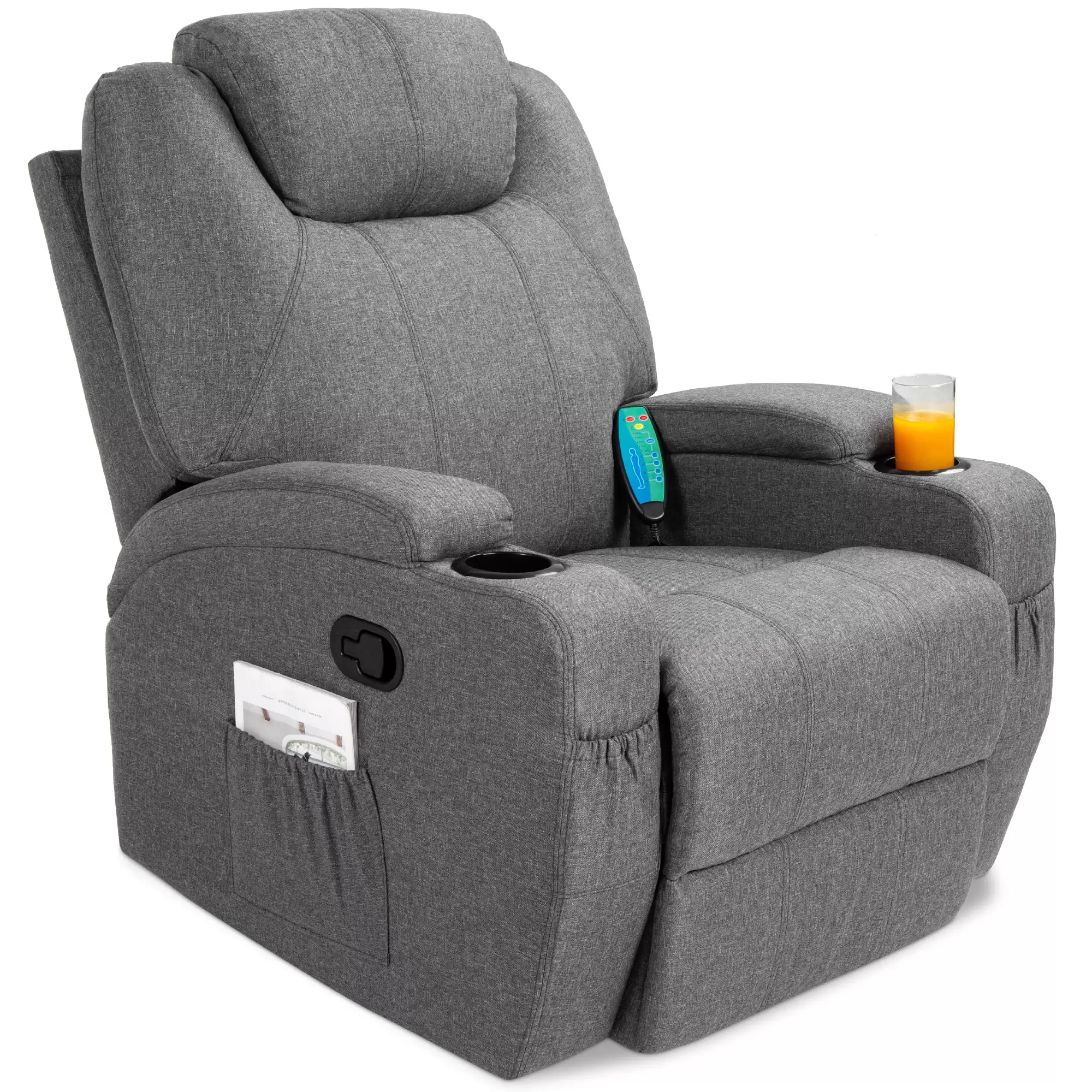 Grab $279.99 Linen Fabric Swivel Massage Recliner Chair W/ Remote Control With This Bestchoiceproducts Discount Voucher