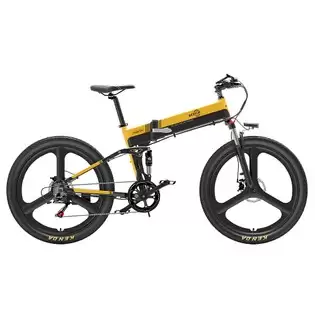 Pay Only €939.00 For Bezior X500 Pro Folding Electric Bike, 500w Motor, 48v 10.4ah Battery, 26-inch Integrated Tire, 30km/h Max Speed, 100km Range, Shimano 7-speed, Mechanical Disc Brake, Front And Rear Oil Spring Suspension, Lcd Display, Ip54 Waterproof - Black Yellow With