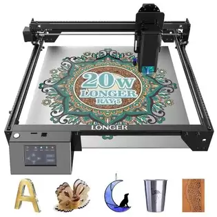 Pay Only $373.94 For Longer Ray5 20w Laser Engraver Cutter, Fixed Focus, 0.08*0.1mm Laser Spot, Color Touchscreen, 32-bit Chipset, Support App Connection, Working Area 375*375mm With This Coupon Code At Geekbuying
