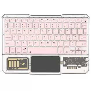 Order In Just $17.03 Kb333 Transparent 78 Keys Wireless Bluetooth Keyboard With Touchpad, Colorful Backlight - Pink With This Coupon At Geekbuying