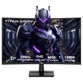 Pay Only $158.97 For Titan Army C27a1h Gaming Monitor, 27 Inch 1500r Curved Va Screen, 1920*1080, 300hz Refresh Rate,1ms Gtg Response Time, Freesync, Hdr10, 4000:1 Contrast Ratio, Game+, Dynamic Od, 10 Scenario Modes, Pbp & Pip Display, 2*hdmi2.0, 2*dp1.4, 1*audio With This