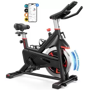 Pay Only $245.01 For Merach S38 Magnetic Exercise Bike, With Self-developed App, 350lbs Weight Capacity & 40lbs Flywheel, Stationary Bike For Home Gym Fitness, Black With This Coupon Code At Geekbuying