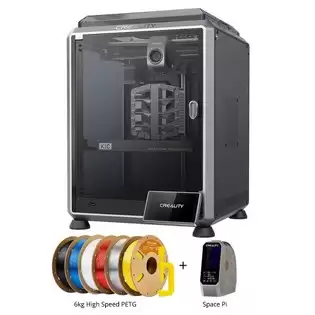 Pay Only $590.58 For Creality K1c 3d Printer + Space Pi Dryer + 6kg Eryone High Speed Petg Filament (1kg Transparent Blue + 1kg Transparent Red + 1kg Transparent + 1kg Yellow + 1kg White + 1kg Black) With This Coupon Code At Geekbuying