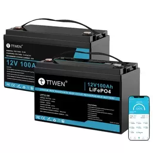 Pay Only €369.00 For Ttwen 12v 100ah Lifepo4 Battery Bluetooth 5.0 + 12v 100ah Lifepo4 Battery Non-bluetooth With This Coupon Code At Geekbuying