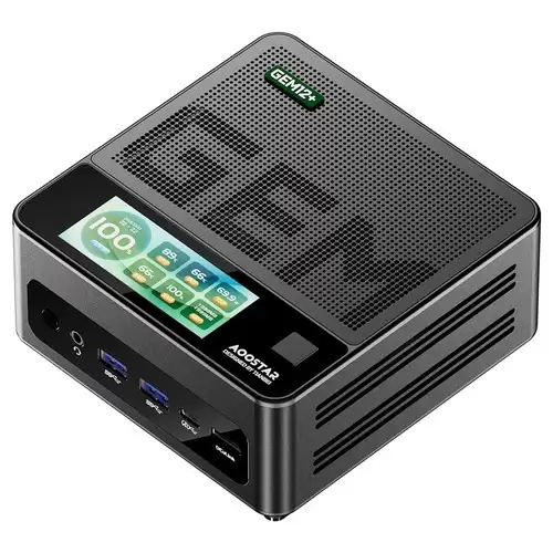 Pay Only $707.8 For Aoostar Gem12+ Pro Mini Pc With Display, Fingerprint Unlock, Amd Ryzen 7 Pro 8845hs 8 Core Max 5.1ghz, 32gb Ram 1tb Ssd, Hdmi2.1 + Dp1.4+ Usb4 + Type-c 4k Four Screen Display, Wifi 6 Bluetooth 5.2, 2*2.5g Lan, 2*usb3.2, 2*usb2.0, 1*oculink - Eu Plug With