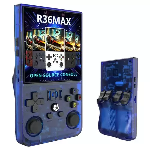 Order In Just $45.41 R36 Max Handheld Game Console, 128gb Tf Card With 30000+ Games, 4.0 Inch Ips Screen, Open Source Linux, 30+ Emulator, 6 Hours Playtime - Blue With This Coupon At Geekbuying