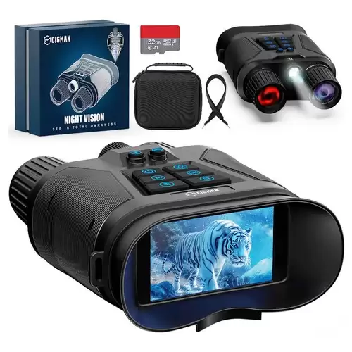 Pay Only $94.99 For Cigman Cnv02 Night Vision Binoculars - 3-inch Display, 8x Zoom, 3-level Ir, 5000mah Battery, Ip54 Outdoor Use With This Coupon At Geekbuying