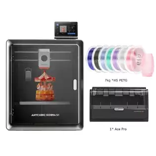 Pay Only €529.00 For Anycubic Kobra S1 Combo + 7kg High-speed Petg Transparent Filament - 1kg Smoke Gray/ Blue/ Light Blue/ Cyan/ Transparent/ Light Purple/ Pink With This Coupon Code At Geekbuying