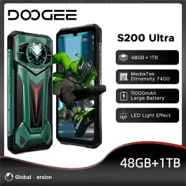 Get Extra $50 Off On Doogee S200 Ultra 5g Ai Rugged Phone 48gb+1tb Light Effect 1.34