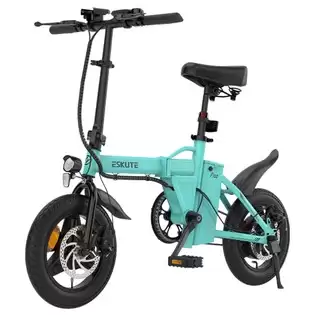 Order In Just €400.00-30.00 Eskute F100 Folding Electric Bike, 250w Motor, 36v 9ah Battery, 14 Inch Tires, 25km/h Max Speed, 55km Range, Mechanical Disc Brakes, Lcd Display - Blue With This Discount Coupon At Geekbuying