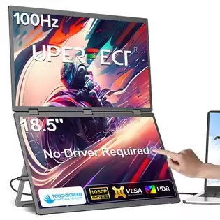 Pay Only $583.93 For Uperfect Delta Max Touch Dual Screen Portable Monitor, 18.5 Inch 1920*1080 100hz Ips Touchscreen, 178 Viewing Angle, Built-in Speakers, 2*full-featured Type-c, 1*usb, 1*mini Hdmi - Eu Plug With This Coupon Code At Geekbuying