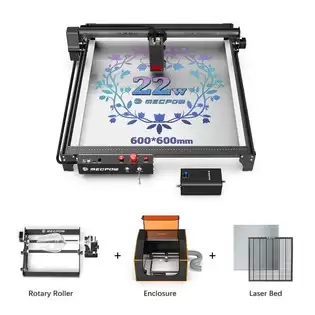 Pay Only €499.00 For Mecpow X5 22w Laser + Rotary Roller + Laser Bed + Fireproof Enclosure With This Coupon Code At Geekbuying