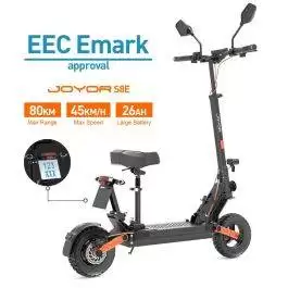 Joyor S8e Electric Scooter Eec Emark Certified 800w Motor 48v 26ah Battery 80km Max Range 10 Inch Wide Tires 45kmh Speed Dual Disc Brakes Front And Rear Suspension Nfc Display Removable Seat Extra $60 Off With Code