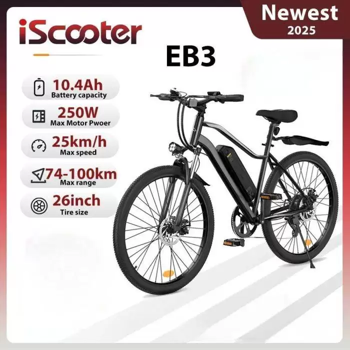 Grab $70 Off Iscooter Electric Bike Eb3 For Adult, E-Bike Electric City Bike With 500w Motor, 36v 10.4ah Removable Lithium Battery At Gshopper