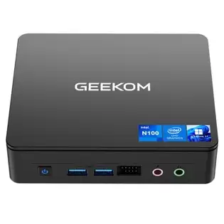 Order In Just $219.53 Geekom Air12 Lite Mini Pc, Intel N100 4 Cores Max 3.4ghz, 8gb Ram 256gb Ssd, Hdmi + Dp Dual Screen Display, Wifi 5 Bluetooth 5.1, 4*usb 3.2, 2*usb 2.0, 1*rj45, 1*9-pin Expansion Jack, 1*headphone Jack, 1*microphone Jack, Iceblast Cooling System With Thi